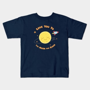 Cute Sleeping Moon, Love You To The Moon And Back Kids T-Shirt